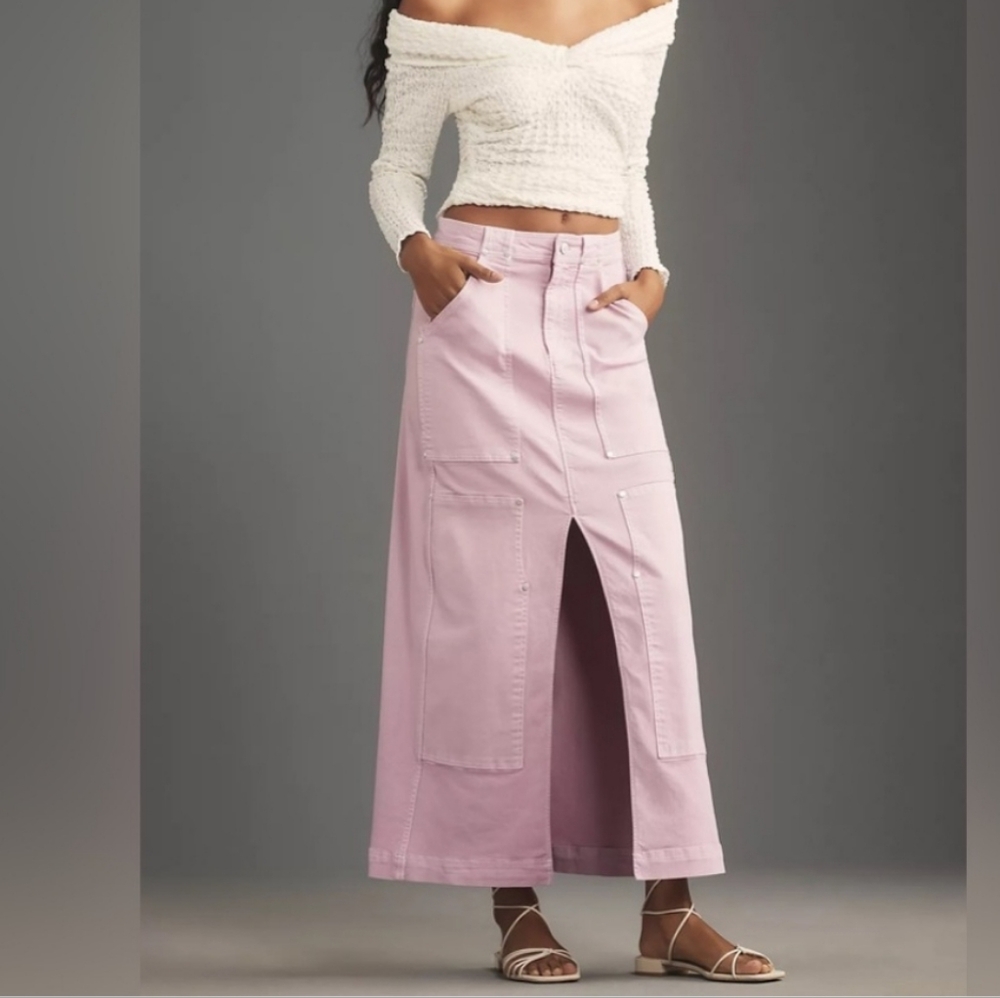 Anthropologie Pink Maxi Skirt